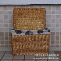 ราคา สามตะกร้าเก็บที่มีฝาปิดตะกร้าหวายปกขนมขบเคี้ยวตะกร้าหวายกล่องที่มีฝาปิดกล่องเก็บหวายหวายตะกร้าเก็บ ค1เอฟซี (49402585218)