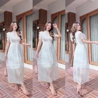 ราคา ป้าย Arabella เดรสลูกไม้สีขาวงานปักสลับลายดอกเดซี่ คอตั้งอกแต่งระบาย สวยมาก ลูกไม้แน่นๆ งานตามหา ดาราใส่ ใส่ออกงาน (23948271554)