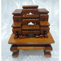 ราคา โต๊ะหมู่ 7 ชุดเล็ก ไม้สักแท้ วางพระองค์เล็กๆ ขนาด 12.5x10x15 ซม. (3538395755)
