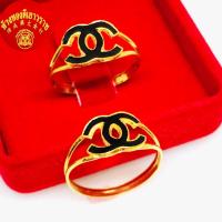 ราคา เเหวนลงยา น้ำหนักครึ่งสลึง ทองคำเเท้96.5% ขายได้ จำนำได้ （มีใบรับประกัน） (3954902782)