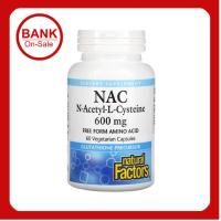 ราคา พร้อมส่ง Natural Factors NAC N-Acetyl-L-Cysteine 600 mg 60 Vegetarian Capsules (22453961271)