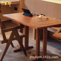 ราคา โต๊ะรับประทานอาหารขนาดเล็กโต๊ะเรียนพนักพิงเก้าอี้ไม้เนื้อแข็งครัวเรือนโต๊ะกาแฟเดียวสันทนาการนักเรียนเก่า เอล์ม โต๊ะน้ําชาญี่ปุ่นโต๊ะรับประทา ฉัน3 (40977089358)