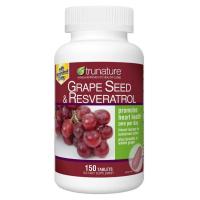 ราคา trunature Grape Seed and Resveratrol, 150 Tablets วิตามินบำรุงผิวพรรณป้องกันริ้วรอย (4816469806)