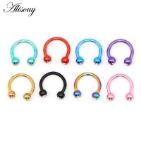 ราคา Alisouy 1 PC Ball Head Horseshoe เจาะสตรี Mens จมูก Septum แหวน Lip หัวนมคิ้วแหวน Lobe Hoops ต่างหูกระดูกอ่อน (46252141011)