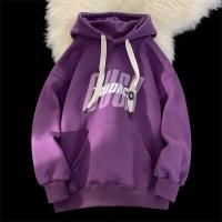 ราคา MNO.9 Hoodie W651 เสื้อฮู้ดชาย เสื้อกันหนาว Oversize ฮู้ดชาย สกรีนอักษร มีเชือกปรับระดับฮู้ด แดง ดำ เทา ม่วง ครีม (44751996255)