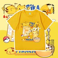 ราคา เสื้อยืดแขนสั้น ผ้าฝ้าย 100% พิมพ์ลายโปเกม่อน ปิกาจู สําหรับเด็กผู้ชาย และเด็กผู้หญิง (15099286815)