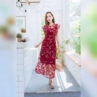 ราคา งานป้าย Miss bell เดรสลูกไม้สีแดง (6101712230)