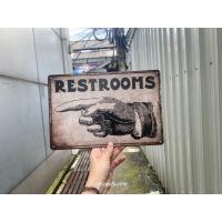 ราคา แผ่นป้ายสังกะสี RESTROOMS (22727611213)
