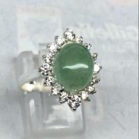 ราคา แหวนเงินแท้หยกพม่าแท้ล้อมเพชร (3515720219)