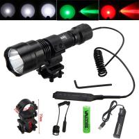 ราคา LED Tactical Hunting Flashlight Green/Red/White Portable Torch Outdoor Waterproof Lantern+18650+Charger +Switch 500-800M (26762507075)