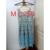 ราคา เดรสสายเดี่ยวลูกไม้สีฟ้า (5645660553)