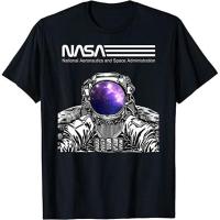 ราคา Fashion NASA T-Shirt Astronaut Space Planet NASA Gifts for Men and Women Tshirt Cotton T Shirt Black White Blue Red Tops (22985076931)