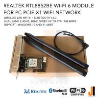 ราคา Realtek RTL8852BE Wi-Fi 6 module Pcie x1 card wireless lan + bluetooth v.5.0 dual band + Antenna (ของใหม่มีการรับประกัน) (16798219751)