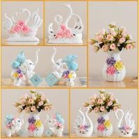 ราคา รูปปั้นตกแต่งพอร์ซเลนคุณภาพสูงของหงส์ แจกัน น้ําเต้า ช้าง เหมาะสําหรับหลายพื้นที่ (43123247783)