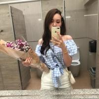 ราคา เสื้อลายสก๊อตเปิดไหล่ (2366046852)