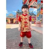 ราคา ชุดตรุษจีน ชุดตรุษจีนเด็กผู้ชาย เสื้อผ้าเด็ก ชุดจีนเด็ก ไซส์L อก28 14-17 โล (25191972343)
