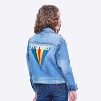 ราคา WRANGLER KIDS เสื้อแจ๊คเก็ต ทรงพอดีตัว REGULAR FIT รุ่น WK C1028002 DENIM เสื้อผ้าเด็กผู้หญิง (21758701600)