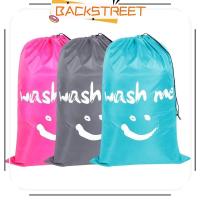 ราคา BACKSTAGEREAT ตะกร้าซักผ้า, ถุงซักผ้าแบบพับได้ไนลอน, เสื้อผ้าสกปรก Organizer Wash Drawstring Bag (41358663655)