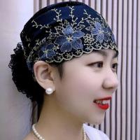 ราคา ลูกไม้ดอกไม้ขนาดใหญ่หัวล้านปกผมสีขาวแฟชั่นผ้าคลุมศีรษะผ้าโปร่งฤดูใบไม้ร่วงสำหรับรวบรวมผม (42053335422)