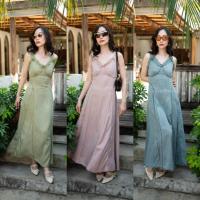 ราคา พร้อมส่ง เดรสสายเดี่ยวแต่งขอบสายลูกไม้ งานป้าย vshopbrand (26678502271)