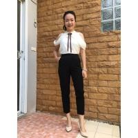 ราคา ❌ราคาถูกสุด❌กางเกงขายาว เอวสูงเหนือสะดือ กระบอกเล็ก ผ้าฮานาโกะ เกรดA (6637726217)