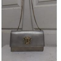 ราคา Versace Laminated Palazzo Gold Leather Crossbody Bag (5360556989)