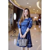 ราคา มือ 2 เดรสลายไทยสีกรมสวยมาก งานป้าย love lady size XL (19500961485)