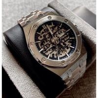 ราคา นาฬิกาออโต้ ไขลาน ทรงแปดเหลี่ยม โชว์กลไก สายเลส Automatic Watch Skeleton (25325794618)