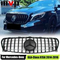 ราคา Glossy Black GTR Style Bumper Grille With 3D Badge Star Emblem Logo For Mercedes Benz GLA-Class X15 (44852565081)