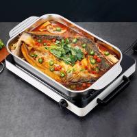 ราคา ถาดสแตนเลสทรงสี่เหลี่ยมมีมือจับกระทะอบขนม 3 ขนาดให้เลือก (42863231592)