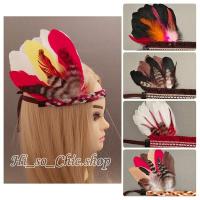 ราคา ที่คาดผมโบฮีเมียน ที่คาดผมขนนก แนวอินเดียแดง ด้านข้าง (ราคาต่อชิ้น) (3202663041)