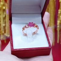 ราคา #แหวนเศษนาคแท้หัวทับทิมดอกไม้ (15099443527)