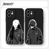 ราคา Jeero เคสคู่ เคสไอโฟน คู่รัก กันกระแทกซิลิโคนนุ่มการ์ตูนน่ารักตลก เคสโทรศัพท์ สีดำ Compatible for iPhone 16 15 14 13 12 11 Pro Max SE 2020 X XR XS 8 7 6 6S Plus พลัส F017 (23389038820)