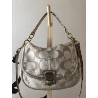 ราคา กระเป๋า COACH แท้ POPPY SIGNATURE SATEEN HOBO F18986 มีสายยาว ถอดได้ (12263682167)