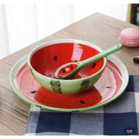 ราคา เซตจานแตงโม+ถ้วย 1 แถม 1บนโต๊ะอาหารสไตล์ญี่ปุ่นผลไม้แตงโมจานเซรามิก (20174997115)