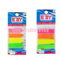 ราคา E'sy อีซี่ กระดาษโน๊ตเนื้อฟิล์ม อินเด็กซ์ฟิล์ม ดัชนีฟิล์ม สติ๊กเกอร์โน๊ต 2 แบบ สี่เหลี่ยม และ ลูกศร 5 สี (26668549974)