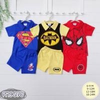 ราคา [ พร้อมส่ง ] ชุดเด็ก เซ็ตเสื้อ-กางเกงขาสั้น(3ชุด) ลายแบทแมน สไปเดอร์แมน ซุปเปอร์แมน Hero (15947656812)