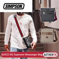 ราคา กุชชี่ Gucci GG Supreme Canvas Men's Messenger Bag Briefcase กระเป๋าเอกสารผู้ชายของแท้ 100% (57803110156)