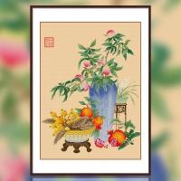 ราคา ดอกไม้และพอร์ซเลน11กะรัตไม่มีเย็บปักถักร้อยเต็มรูปแบบที่เรียบง่ายทันสมัยปักครอสติงานศิลปะตกแต่งผนัง65x80เซนติเมตร (46153588562)