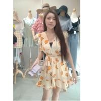 ราคา เดรสส้ม ลายส้มผลไม้ (2353199482)