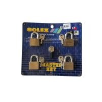 ราคา SOLEX กุญแจมาสเตอร์ คีย์ ขนาด 40 มิล 4ตัวชุด กุญแจทองเหลือง (29076959589)