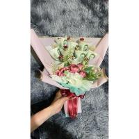 ราคา ช่อดอกไม้ธนบัตร ใส่ธนบัตร10ใบ ราคารวมเงินแบค์20 จำนวน10ใบ 200บาท (25366686422)