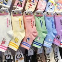 ราคา ถุงเท้า ผ้าฝ้ายถัก ลายการ์ตูน Sanrio Kuromi Melody น่ารัก สําหรับเด็กผู้หญิง (25356289333)