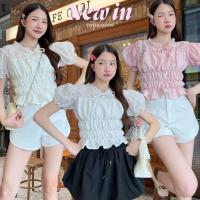 ราคา style.anda เสื้อแขนตุ๊กตา จั๊มเอว 3 ชั้น ผ้านุ่ม มีระบายตรงคอ TTM008 (26733077660)