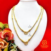 ราคา สร้อยคอลายสี่เสาแน่นคั่นปล้องตัดลาย ยาว 20, 24 นิ้ว น้้ำหนักเทียบเท่า 1-2 บาท ชุบทอง ใส่แทนทองแท้ได้ (22652539432)