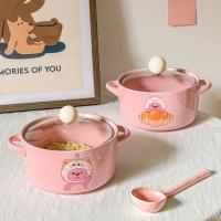 ราคา 2025 สินค้าใหม่ น่ารัก loopy Beaver ชามบะหมี่กึ่งสําเร็จรูปเซรามิกพร้อมฝาปิด หอพักนักเรียน ชามบะหมี่กึ่งสําเร็จรูป ชามซุปหูคู่ ชามก๋วยเตี๋ยวหอยทาก20251213 (50603031924)