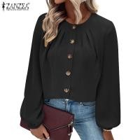 ราคา Zanzea เสื้อเบลาส์ คอกลม แขนทรงโคมไฟ ยืดหยุ่น สไตล์วินเทจ สําหรับผู้หญิง (18386116868)