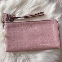 ราคา กระเป๋าสตางค์ COACH F53561 ของแท้ % สีชมพูนม มือ 2 (16482045945)