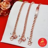 ราคา สร้อยข้อมือนาก คละเเบบ ความยาว 7.2, 6.5, 7 นิ้ว แฟชั่น ชุบนาก สีพิ้งค์โกลด์ โรสโกลด์ ใส่แทนของแท้ได้ งานสวย พร้อมส่ง (50850915971)