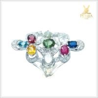 ราคา แหวนนพเก้า ตามตำราโบราณ เงินแท้925 ชุบทองคำขาว แหวนพลอยแท้ (8611301320)